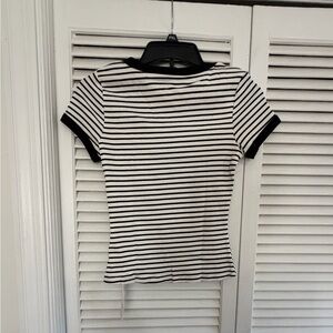 Striped Black and White Women's Top
